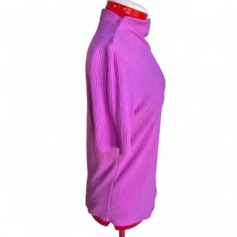 Halogen Pink Ribbed Mock‎ Neck Blouse - Picture 2 of 6